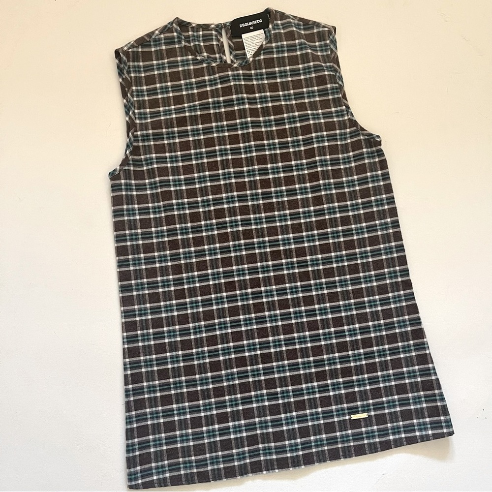 Dsquared2 Women's Plaid Sleeveless Shirt size EU 40